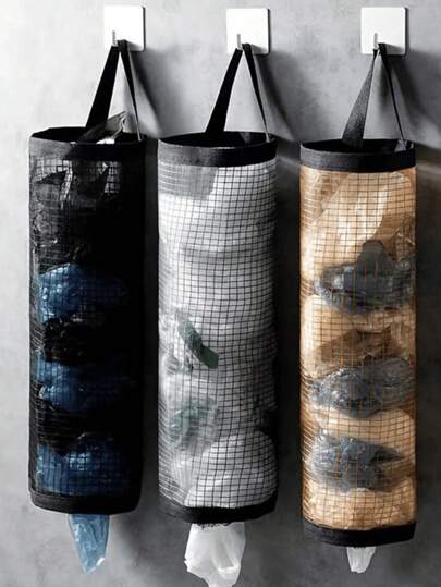 Bolsa de almacenamiento montada en la pared, funda para zapatos, bolsa de plástico, bolsa de basura, bolsa organizadora, estante de almacenamiento de cocina