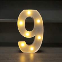 1pc LED Strip Light Marquee Sign - White Illuminated Letter Decoration For Home, Wedding, Birthday And Party - Waterproof Bulbs, 6.3" Height, PVC Material, Battery Powered Box, Ideal For Bar Or Desktop Decor