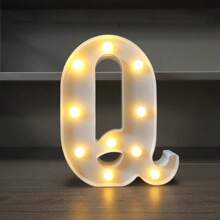 1pc LED Strip Light Marquee Sign - White Illuminated Letter Decoration For Home, Wedding, Birthday And Party - Waterproof Bulbs, 6.3" Height, PVC Material, Battery Powered Box, Ideal For Bar Or Desktop Decor