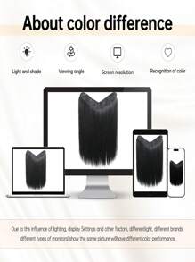 Synthetic 4 Clip In Hair Extensions V-Shaped Long Straight Hairstyle Hairpiece Black Blonde 20inch Natural Wig For Women