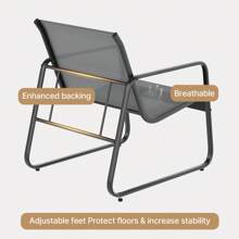 Asofer 3-Piece Outdoor Muebles Set With Sofa-Style Chairs & Glass Top Table, Patio Chairs Set Of 2,Modern Outdoor Decor Patio Furniture For Camping - All-Weather Conversation Set For Backyard, Pool, Garden And Balcony - 灰色 - 查看 5