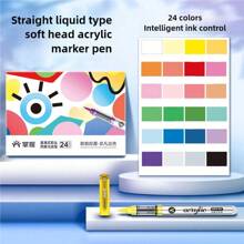 120/80/60/48/36/24/12 Pcs/Set Acrylic Marker Pens, Soft Tip Liquid Marker Pens For Students, Non-Transparent Overlapping Watercolor Pens, High-Quality Art Supplies For DIY, Marking, Lettering, Coloring