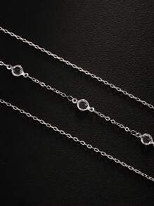 STONEFANS 1pc Simple Multi-Layered Chain Circular Rhinestone Back Chain, Bride Wedding Accessory