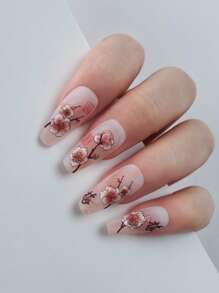 2 vellen lentebloesem nagelkunststickers, roze kersenbloesembloemen doe-het-zelf nagelstickers voor lente en zomer, zelfklevende nagelbenodigdheden voor vrouwen en meisjes
