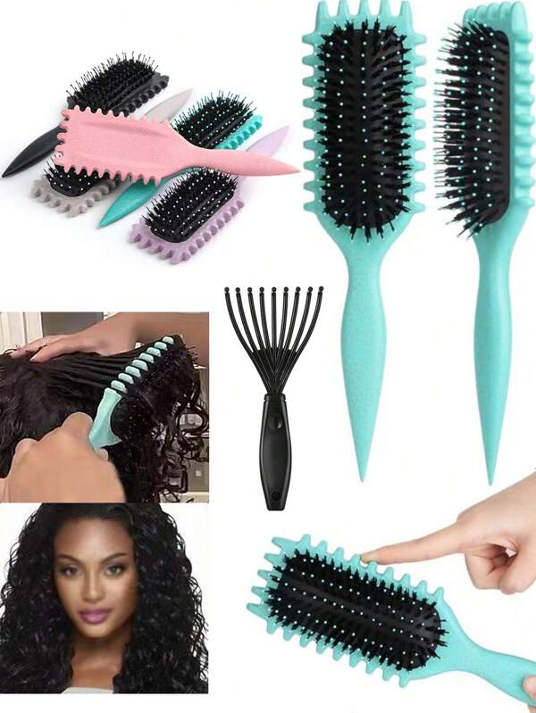 Nuevo cepillo definidor de rizo 2025, 1 pieza Cepillo para cabello rizado, diseñador de estilo para cabellos rizados, peine ergonómico para dar forma y definir los rizos,productos y accesorios para el cabello, herramientas de peluquería, artículos de belleza y esenciales de viaje