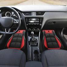 4pcs/Set Car Floor Mats For PE - Anti-Slip, Washable, All Season Protection, Black And Purple, With Rhinestone Stitching - Suitable For Cars, Trucks, SUVs - Polyester Design, Full Set Of Car Floor Mats - Multicolor - View 4