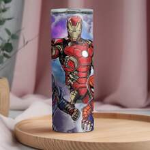 1pc 20oz Customized Name Heroes Pattern Stainless Steel Cup With Lid, Straw, Double Wall Insulated & Leakproof, Reusable Travel Mug Suitable For Birthday, Christmas, Easter, For Him Her, Boyfriend, Girlfriend, Dad, Mom, Family, Friends For Anniversaries, For Valentine's Day, For Mother's Day, For Birthdays, For Children's Day, For Father's Day, For Graduation, For Weddings, For Housewarming Dining Room, Living Room, Bedroom, Office, Tea Room, Home, School
