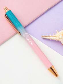 Stylo à bouton-poussoir personnalisé avec finition métallique scintillante, stylo à bille publicitaire en métal personnalisé à bouton-poussoir, stylo à bille publicitaire créatif à finition métallique scintillante, cadeau de retour à l'école, cadeau pour les enseignants/amis
