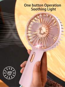 AOYI Mini Handheld Fan, Small Desk Fan With Base, Portable Personal Fan For Summer, 2 Speed Adjustable, 500mAh, USB Rechargeable Battery Fan For Students, Office Workers, Hand Fan For Travel, Home, Office, Lash Makeup, Study, Working - 彩色 - 查看 4