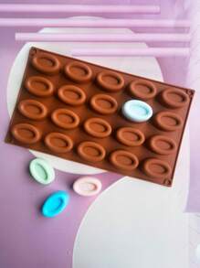 1 件硅胶椭圆形甜甜圈模具，低调手工烘焙工具 - 鏽棕色 - 查看 8