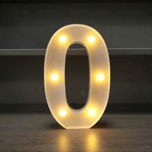 1pc LED Strip Light Marquee Sign - White Illuminated Letter Decoration For Home, Wedding, Birthday And Party - Waterproof Bulbs, 6.3" Height, PVC Material, Battery Powered Box, Ideal For Bar Or Desktop Decor