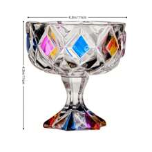 彩色手绘冰淇淋杯，冷饮杯，适用于冰淇淋，酸奶，冰淇淋，9.5盎司/280毫升