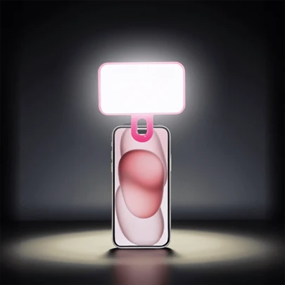 便携式自拍补光灯，带夹子，适用于手机摄像头、视频会议，3种照明模式，可充电，小巧便携，适用于笔记本电脑/手机/平板电脑/Zoom通话/化妆，是自拍和直播的理想之选，便携式补光灯