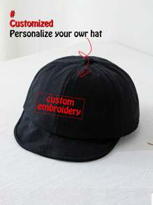 1 件定制透气刺绣软帽檐婴儿名字文字太阳帽，适合婴幼儿、男孩和女孩，适合 0-8 个月大的婴儿，头围：46-50 厘米 - 彩色 - 查看 9