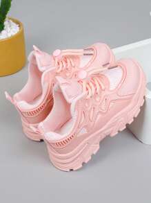 Girls' Spring Autumn Sneakers, Children Thick Sole Casual Breathable Sports Shoes, Student Running Shoes, Big Kids