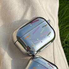 Slogan Colorful Dopamine Design Protective Case Cover Compatible With Apple Airpods Earphones, Anti-Scratch, Anti-Drop