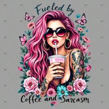 1 pieza/2 piezas/3 piezas Parches con patrón "Impulsado por café y sarcasmo" para aplicar con plancha en camisetas, sudaderas, pantalones vaqueros, bolsos, ropa, accesorios, máscaras, vaqueros, mochilas, sombreros y almohadas - Lavable y de larga duración