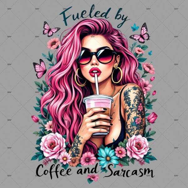 1pc/2pcs/3pcs Fueled By Coffee & Sarcasm Patches Pattern Iron On Transfer Stickers For T-Shirts Sweatshirts Jeans Bag Clothing Accessories Masks Jeans And Backpacks Hats Pillows - Washable And Long-Lasting