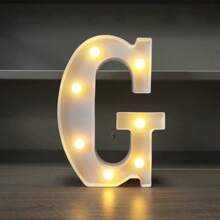 1pc LED Strip Light Marquee Sign - White Illuminated Letter Decoration For Home, Wedding, Birthday And Party - Waterproof Bulbs, 6.3" Height, PVC Material, Battery Powered Box, Ideal For Bar Or Desktop Decor