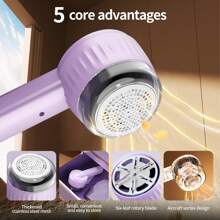 1pc Electric Fabric Shaver Lint Remover Ball, Usb Powered Portable Lint Remover, Hairball Trimmer, For Clothes Easy Remove Fuzz,Lint Balls,Bobbles - Multicolor - View 2