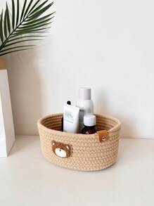 1 pezzo Cesto di immagazzinaggio intrecciato con disegno di orsacchiotto, per organizzare gli articoli per la nursery del bambino, adatto per San Valentino