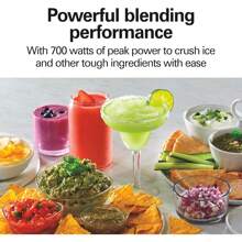 Hamilton Beach Power Blender For Shakes And Smoothies With 3-Cup Vegetable Chopper Mini Food Processor, 40oz Glass Jar, 12 Functions For Puree, Ice Crush, Black And Stainless Steel (58149) - 黑色 - 查看 11