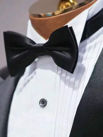 1pc Adjustable Men's Classic Solid Color Bow Tie, Formal Tuxedo Bow Tie For Wedding, Party