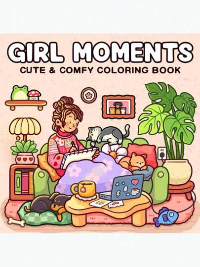 Momentos de niña: Libro de colorear para adultos con actividades diarias acogedoras y lindas para relajación, libro para dibujar, adecuado como regalo (Espacios acogedores para colorear), de vuelta a la escuela, útiles escolares