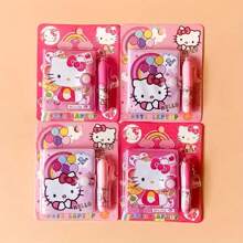 2 pièces/set Ensemble de cahier et stylo à bille KT chat, mini cahier de poche mignon de Sanrio, cahier coloré créatif avec stylo assorti, fournitures de bureau et de papeterie portables pour usage quotidien