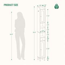 HEXCELEN Bathroom Cabinet With Adjustable Shelves, Freestanding Floor Cabinet, Tall Bathroom Storage Cabinet With Doors & Drawer, Narrow Toilet Paper Storage Cabinet, White - trắng - Xem 7