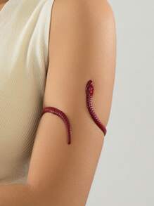 1 件红蛇设计臂带，经典朋克简约风格，独特创意耳环适合礼物、约会、俱乐部、千年虫