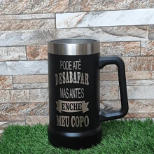 709ML THERMAL BEER MUG, Personalized With Laser WITH THEME: YOU CAN EVEN LET IT OUT - NEW LAUNCH DOUBLE WALL MUG - Beer Glass Gift Ideas - 黑色 - 查看 1
