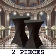 2 件/套涤纶弹力桌布 - 可水洗、抗皱，适合派对、宴会和餐厅使用 - 彩色 - 查看 1