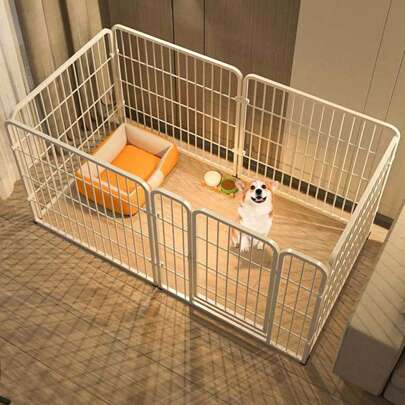 Dog Playpen 6 Panels Indoor Outdoor Dog Fence Metal Enclosure For Small Medium Dogs