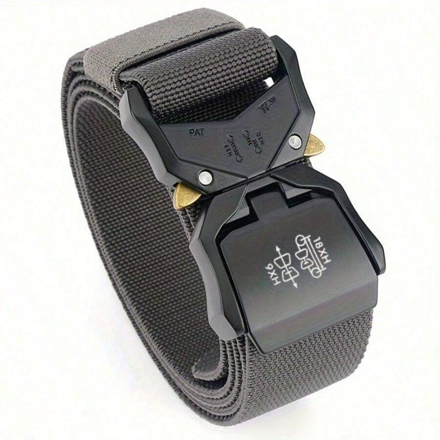 Nuevo cinturón para exteriores con hebilla de liberación rápida, cinturón elástico casual, cinturón para herramientas y entrenamiento, cinturón para pantalones de hombre