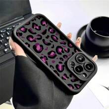 Cheetah,Leopard Print 1pc Fashionable Pink Leopard Pattern Full Body Shockproof Thick Anti-Slip Protective Phone Case Compatible With IPhone, Compatible With Honor, Compatible With Redmi, Compatible With Galaxy, Waterproof Anti-Fall Scratch Resistant,International Version, Not The Domestic Version - Black - View 7