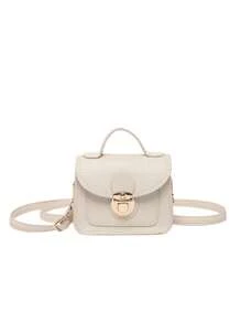 1 Brand New Solid Color Lychee Pattern Diagonal Shoulder Bag, Fashionable And Avant-Garde, Retro Suitable For School, Shopping, Travel, Suitable For Girl's Use, Zipper Closure Adjustable Shoulder Strap, Matching With Clothes, Is The Best Choice For Giving Gifts To Family And Friends - Multicolor - View 13