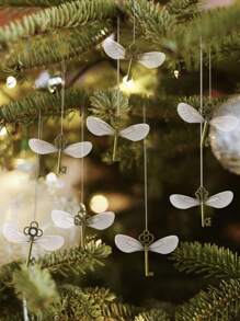 8/20/40 套金属吊坠复古万能钥匙飞钥匙吊坠+蜻蜓翅膀+1 卷线，DIY 珠宝展示，婚礼派对用品，室内外装饰，生日礼物，圣诞装饰，圣诞树吊坠，居家装饰，派对礼品，非常适合万圣节、圣诞节、情人节、露营、节日 - 彩色 - 查看 3