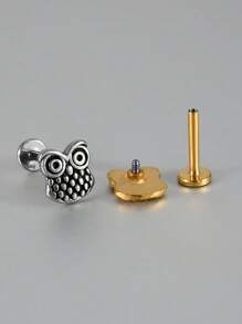 1PC Stainless Steel Flower Ear Tragus Cartilage Piercing Internal Threaded Bee/Butterfly Labret Ring Lobe Earrings Helix Piercing - 1 Gold - View 11