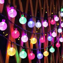 10M 80 Luces LED de colores con bombillas redondas pequeñas para decoración exterior y del jardín - Luces LED impermeables con longitud de 10M, perfectas para decoración de paredes y habitaciones, ideales para entornos festivos de jardín y patio, alimentadas por una caja de baterías (baterías no incluidas)