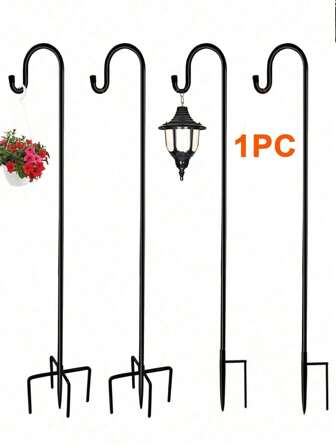 1pc Shepherd-Hooks Adjustable For Bird-FeederLantern Plant-Hook Garden-Stake -Plant StandHanger For Outdoor Flower Basket, Bird FeederHanger Weddings Decor(42/76/116cm)