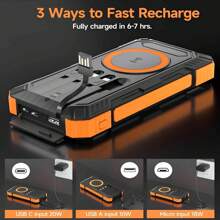 Dung lượng lớn 30000mAh/10000mAh Năng lượng mặt trời cho mọi thiết bị Sạc tích hợp 4 dây Sáu đầu ra Sạc USB, Có đèn flash kép và đèn chiếu sáng, La bàn. Thích hợp cho du lịch, tiệc tùng, làm việc, học tập Lựa chọn tốt nhất để làm quà tặng cho Apple IPhone, IPad, điện thoại Android, quà tặng cho gia đình, bạn bè, sinh nhật, mùa đông, lễ tình nhân, lễ Phục sinh Thích hợp cho vui chơi ngoài trời, mua sắm, du lịch, Nguồn điện di động An toàn và ổn định - trái cam - Xem 10