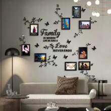 1 pieza Adhesivo de pared de marco acrílico creativo con diseño de rama de árbol, 9 ramas de marco con decoración de pared de rompecabezas de mariposa, adhesivo de marco de rama acrílico, regalo para cumpleaños, festivales, adecuado para sala de estar, dormitorio, estudio, entrada, decoración de pared de fondo de sofá, regalos de graduación, decoración de habitación, decoración del hogar, decoración de baño, decoración de dormitorio, decoración de habitación, artículos de decoración de sala de estar, decoración del hogar, papel tapiz de pared de sala de estar, pegatinas personalizadas
