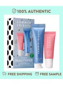 Preppy Skincare Set: Summer Fridays Jet Lag Mask + Lip Butter Balm Viral Self-Care Essentials Travel Size 0.5oz Pink Sugar & Hydration - Self-Care Celebration - 查看 1