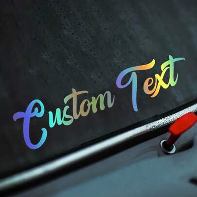 2pcs Customized Text Content Name Car Stickers, Universal For Men & Women, Essential Car Exterior Accessories, Compatible With BMW, Mercedes-Benz, Audi, And More, Available In White, Black, Pink, Red, Laser Multi-Color, Romantic Love Fonts, Waterproof & Weather-Resistant, Multi-Purpose For Cars, Boats, Cups, Windows, Doors, Home Decor, Easy To Apply And Remove, No Surface Damage,Season Picks,Automotive,Customized Exterior Decorative Accessories