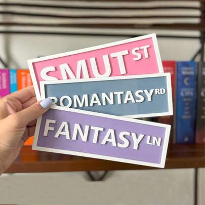 Customized Library Logo, Bookshelf Street Sign, Bookish Decor, Library Decor, Bookshelf Decor, Book Stand, Distressed Sign, Whimsical, Romantic, Book Holder Gift, Multi-Functional, Adjustable, Bathroom, Living Room, Bedroom, School, Office, Tea Room, Home, Garden, Slow Summer Living,SummerHoliday