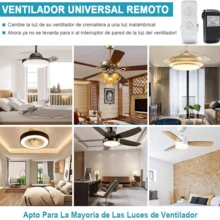 Control Remoto para Ventilador de Techo Universal, Kit de Control Remoto Inalambrico con 3 velocidades de Rango Completo, 85-265V Smart Inalámbrico Controlador de Ventilador de Techo con RF - Blanco - Ver 7