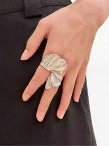 1 pieza, Anillo de onda grande adecuado para combinar con fiestas, con estilo elegante, de alto sentido, único