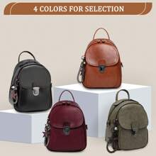 VASCHY Mini Backpack For Women, Water Resistant Small Ladies Backpack Women Leather Backpack Purse 3 Ways To Carry Rucksack Bag For Girls With Detachable Straps, School Backpack - Brown - View 7