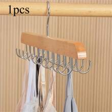 1 件装多功能木质衣架，带挂钩收纳架，可收纳领带、围巾、皮带、内衣、帽子，节省衣柜空间 - 彩色 - 查看 4